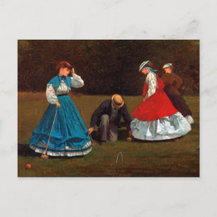 Krocket-Szene von Winslow Homer (1866) Postkarte
