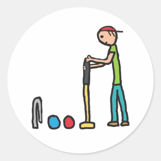 Krokett Runder Aufkleber (Vorderseite)