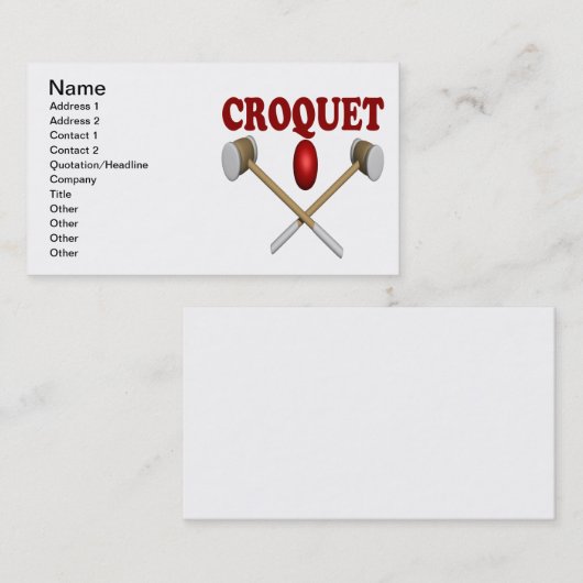 Krokett Visitenkarte (Vorne/Hinten)