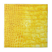 Kroko gelbes Leder Fliese (Vorderseite)