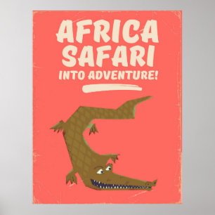 Krokodil Afrika Safari Poster! Poster