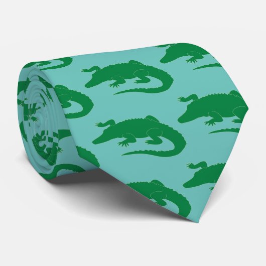 Krokodil-Alligator-Gator-Reptil Krawatte (Gerollt)