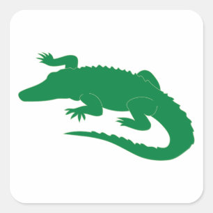 Krokodil-Alligator-Gator-Reptil Quadratischer Aufkleber