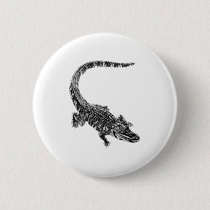 Krokodil Alligator Motiv Reptil Zähne Tier Krokodi Button