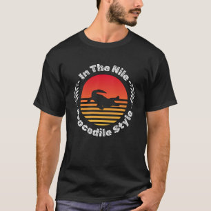 Krokodil-Alligatoren Silhouette Reptil T-Shirt