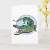 Krokodil-/Alligatorkreislaufdesign Karte (Gelbe Blume)