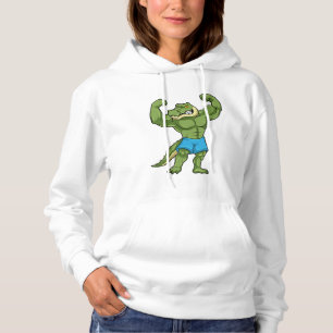 Krokodil als Bodybuilder extrem Hoodie