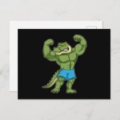 Krokodil als Bodybuilder extrem Postkarte (Vorne/Hinten)