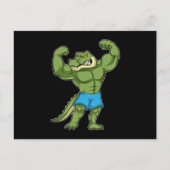 Krokodil als Bodybuilder extrem Postkarte (Vorderseite)