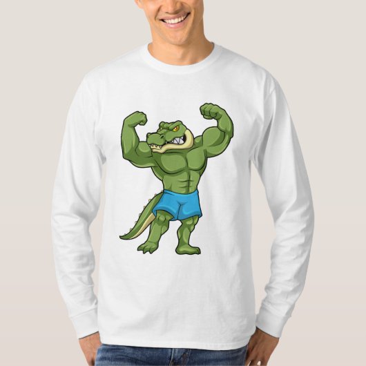 Krokodil als Bodybuilder extrem T-Shirt (Vorderseite)