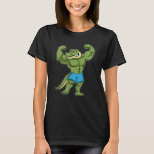 Krokodil als Bodybuilder extrem T-Shirt