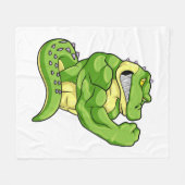 Krokodil als Bodybuilder & große Muskeln Fleecedecke (Vorderseite (Horizontal))