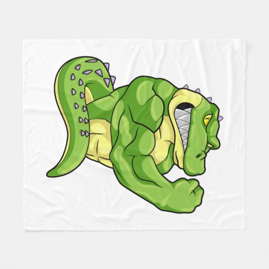 Krokodil als Bodybuilder & große Muskeln Fleecedecke (Vorderseite (Horizontal))