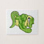 Krokodil als Bodybuilder & große Muskeln Puzzle (Horizontal)