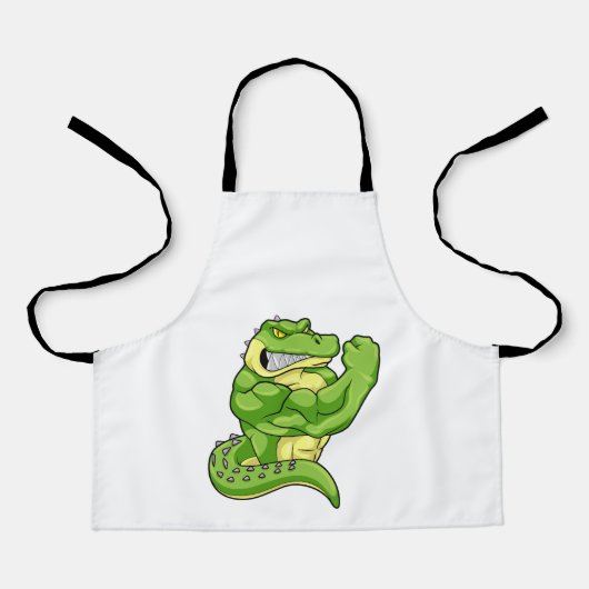 Krokodil als Bodybuilder & große Muskeln Schürze (Vorderseite)