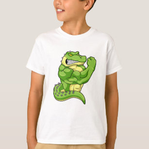 Krokodil als Bodybuilder mit großen Muskeln T-Shirt