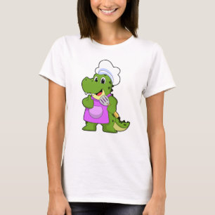 Krokodil als Koch mit Spatula T-Shirt