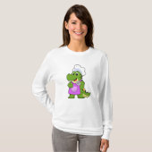 Krokodil als Koch mit Spatula T-Shirt (Vorne ganz)