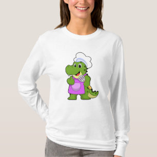 Krokodil als Koch mit Spatula T-Shirt