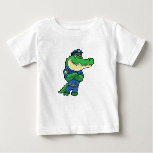 Krokodil als Polizeibeamter mit einheitlicher Baby T-shirt