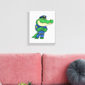 Krokodil als Polizeibeamter mit einheitlicher Leinwanddruck (Insitu (Wohnzimmer))