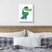 Krokodil als Polizeibeamter mit einheitlicher Leinwanddruck (Insitu (Schlafzimmer))