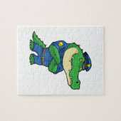 Krokodil als Polizeibeamter mit einheitlicher Puzzle (Horizontal)