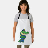 Krokodil als Polizeibeamter mit einheitlicher Schürze (Insitu)