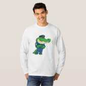Krokodil als Polizeibeamter mit Polizeiuniform T-Shirt (Vorne ganz)