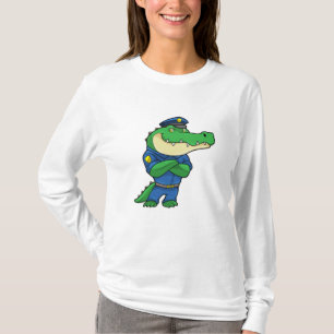Krokodil als Polizeibeamter mit Polizeiuniform T-Shirt
