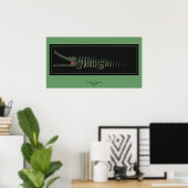 Krokodil - Antiquariatsbuch-Illustration Poster (Heimbüro)