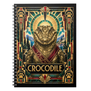 Krokodil, Art Deco Wildlife Notizblock