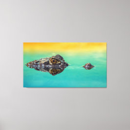 Krokodil auf dem Körper des Wassers Leinwand druck