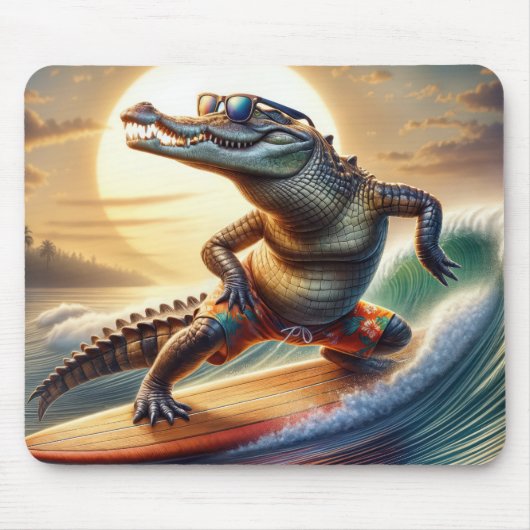 Krokodil auf der Surfbrett Mousepad (Vorne)