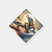 Krokodil auf der Surfbrett Serviette (Ecke)