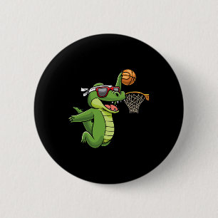 Krokodil Basketball Alligator Basketball Button