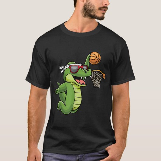 Krokodil Basketball Alligator Basketball T-Shirt (Vorderseite)