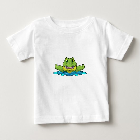 Krokodil beim Schwimmen im Wasser Baby T-shirt (Vorderseite)