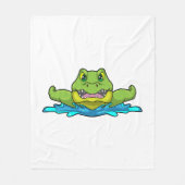 Krokodil beim Schwimmen im Wasser Fleecedecke (Vorderseite)