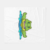 Krokodil beim Schwimmen im Wasser Fleecedecke (Vorderseite (Horizontal))