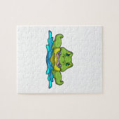 Krokodil beim Schwimmen im Wasser Puzzle (Horizontal)