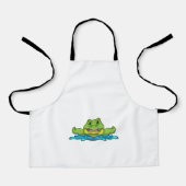 Krokodil beim Schwimmen im Wasser Schürze (Vorderseite)