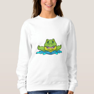 Krokodil beim Schwimmen im Wasser Sweatshirt