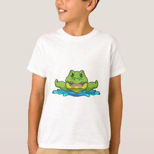 Krokodil beim Schwimmen im Wasser T-Shirt