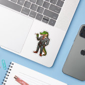 Krokodil, Bosstier Aufkleber (Laptop mit iPhone)