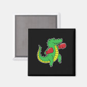 Krokodil Boxing Magnet (Vorderseite/Rückseite)