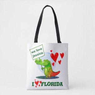 Krokodil-Cartoon in Liebe florida Tasche