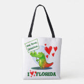 Krokodil-Cartoon in Liebe florida Tasche (Rückseite)
