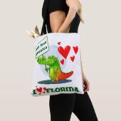 Krokodil-Cartoon in Liebe florida Tasche (Von Nahem)