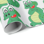 Krokodil-Design in jeder Hintergrundfarbe Geschenkpapier (Rolleneckpunkt)